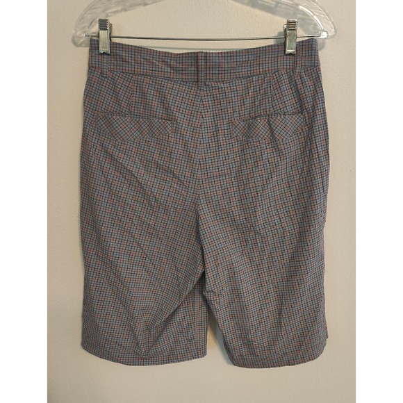Lululemon Athletica Shorts Mens Size 30 Gray Blue Red Check Flat Front Stretch - Picture 4 of 12